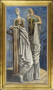 Les Muses du Foyer, 1926 GIORGIO DE CHIRICO (1888-1978) Huile sur toile 52 3/8 x 27 3/4 in. 133 x 70.5 cm. 