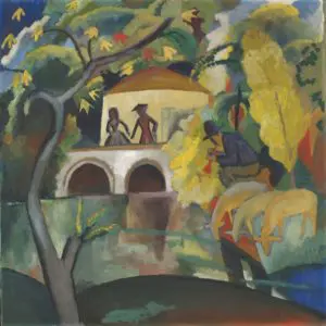 August Macke Rococo, 1912 Huile sur toile, 89 × 89 cm Oslo, The Savings Bank Foundation DNB, en prêt au National Museum, Oslo © Børre Høstland, Nasjonalmuseet