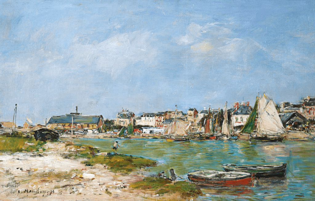 Crinolines sur la plage, 1866 Huile sur panneau, 35,5 x 55,6 cm Collection privée