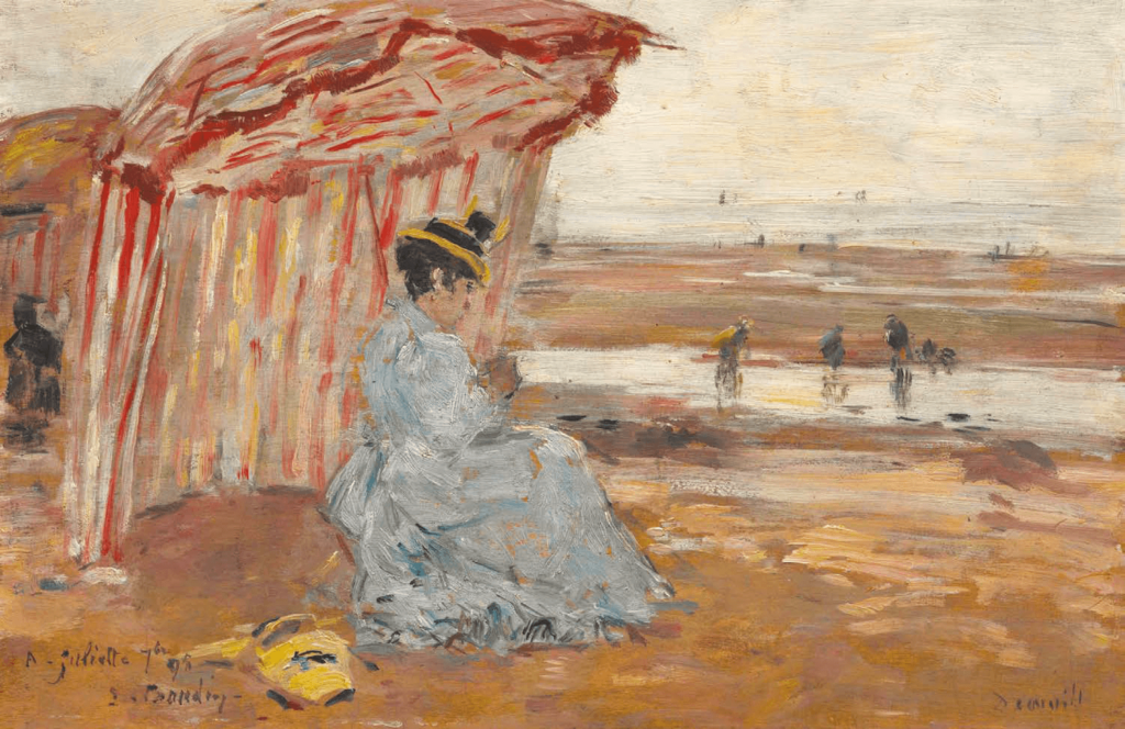 Deauville, Juliette sous la tente, 1895 Huile sur panneau, 23 x 35 cm Collection privée