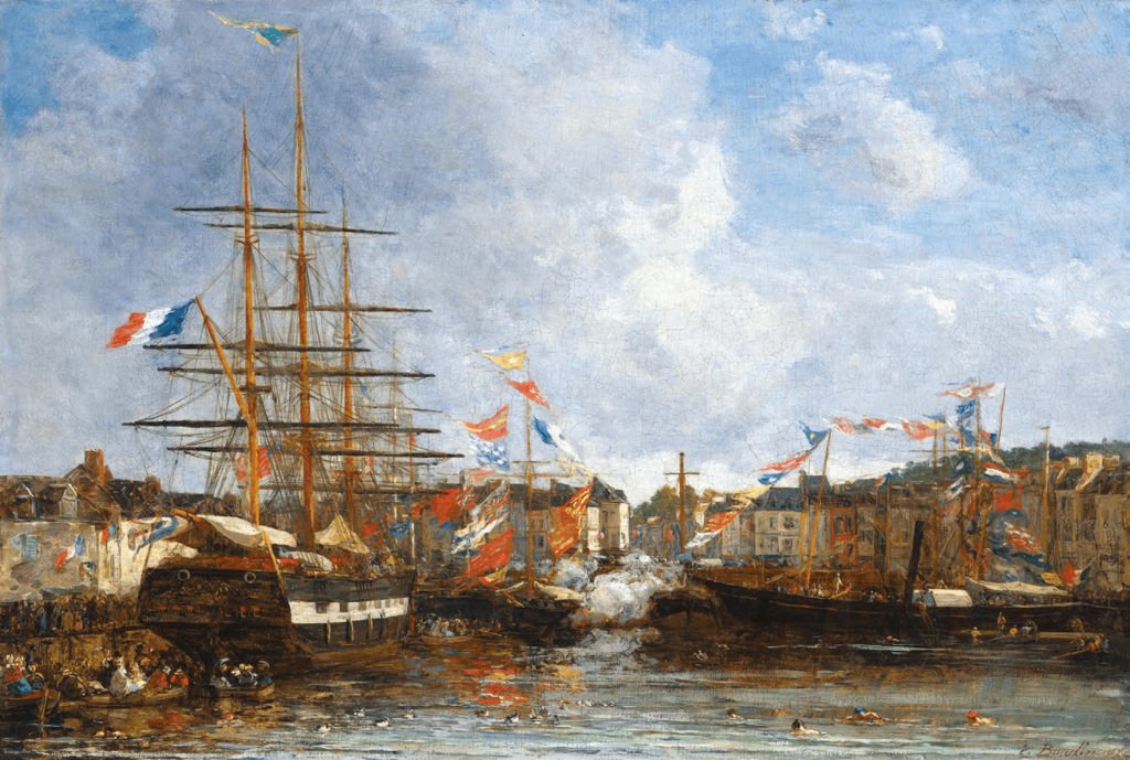 Fête dans le bassin d’Honfleur, 1862 Huile sur toile, 55 x 81 cm Collection privée