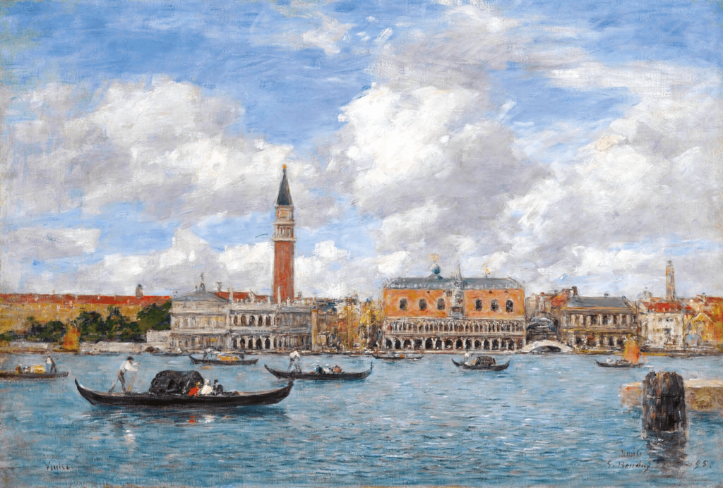 Venise, Il Campanile, Le Palais Ducal et La Piazzeta vue prise de San Giorgio, 1895 Huile sur toile, 49,4 x 73,3 cm Collection privée