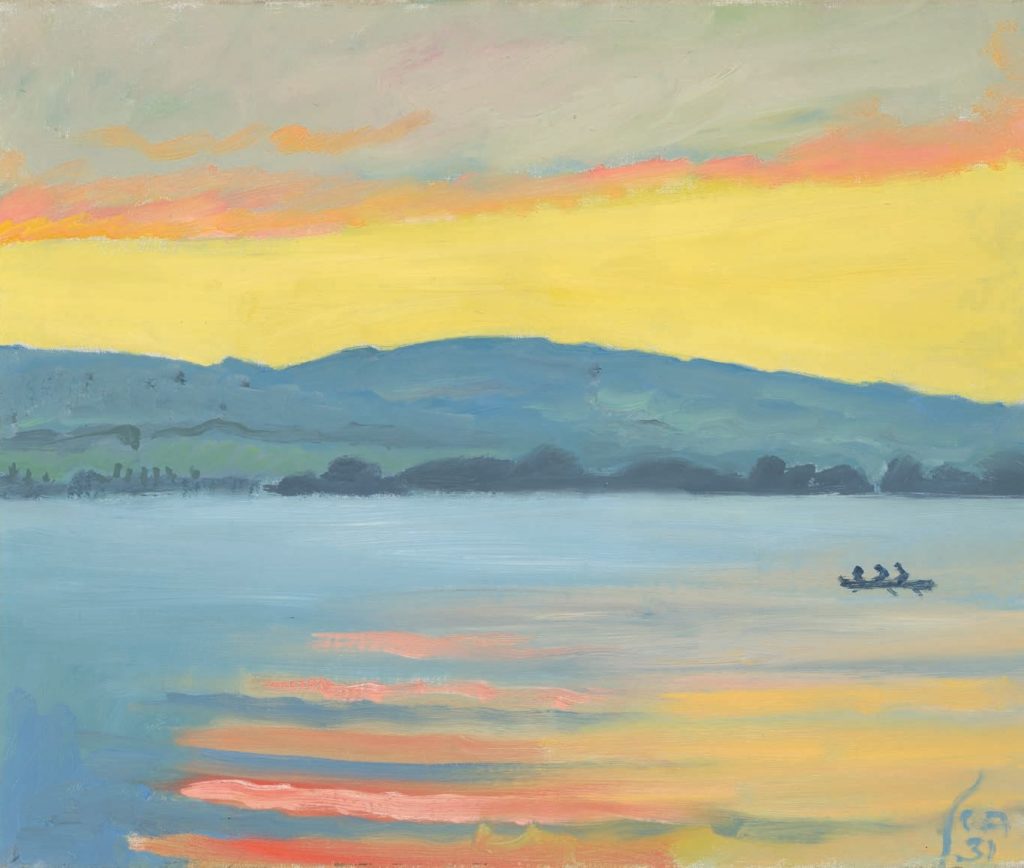 Cuno Amiet (1868-1961) Lac de Thoune avec chaîne de montagnes 1931 Huile sur toile 38 x 46 cm Collection Christoph Blocher © Ph