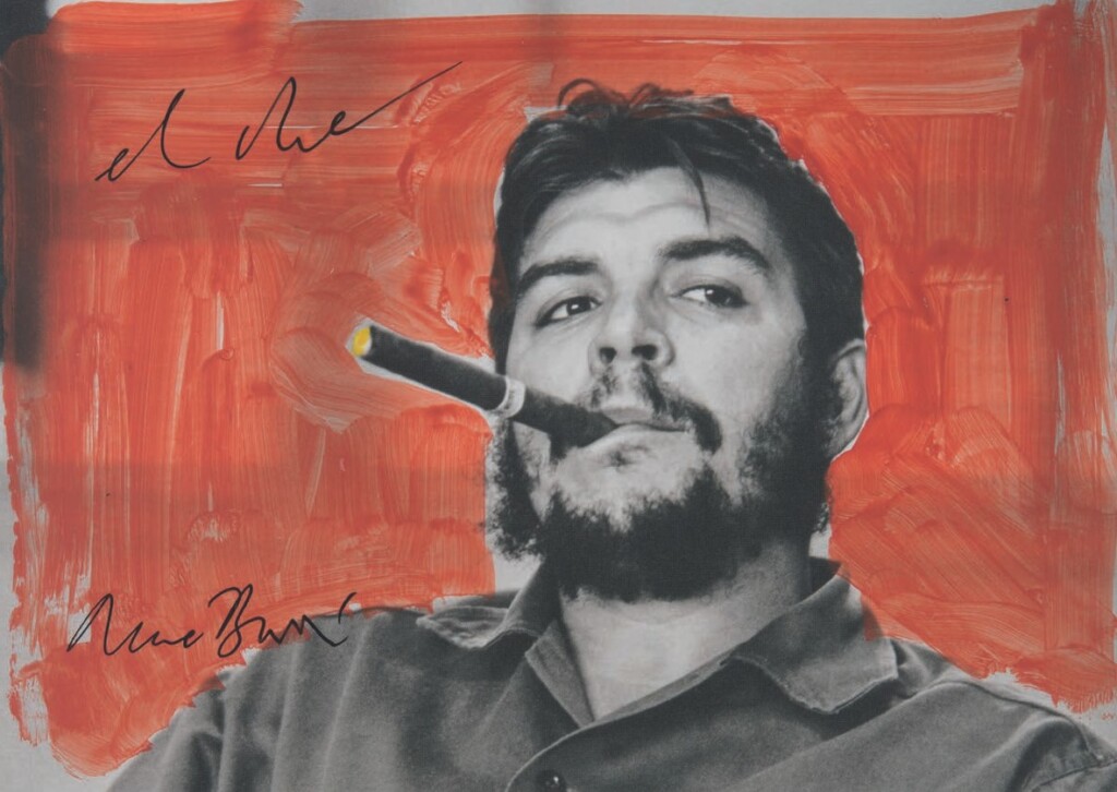 El Che après 2005 reproduction peinte sur carton d’invitation de la Rétrospective 2005-2010 à Rotterdam © René Burri  Magnum Photos Fon