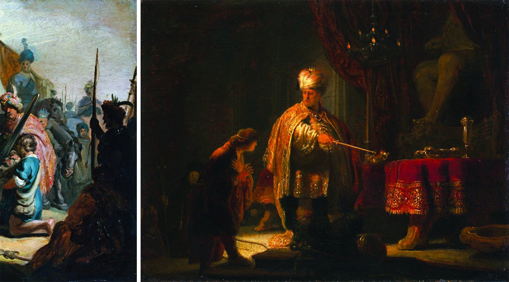 Rembrandt-Harmensz-van-Rijn-Daniel-et-Cyrus-devant-lidole-de-Bel-1633-Huile-sur-bois-235-x-302-cm-The-J.Paul-Getty-Museum-Los-Angeles
