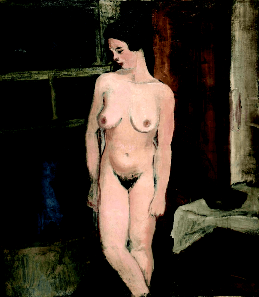 Galerie Jean-François Cazeau Paul Delvaux (1897-1994) Nu debout dans l’atelier, ca. 1925 Huile sur toile, 70x79cm