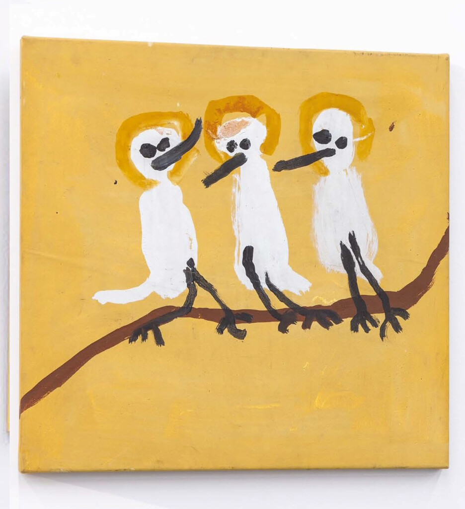Patsy Lulpunda Anguburra (c. 1898-2000) Trois oiseaux sur une branche, 2000 Acrylique sur toile de coton © Tous droits réservés