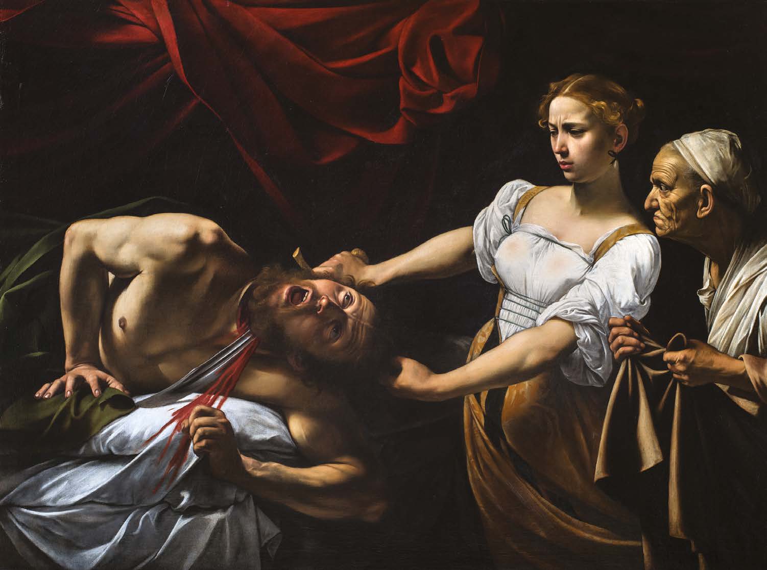 Judith et Holopherne, 1598-1602
Huile sur toile, 145 x 195 cm
Gallerie Nazionali di Arte Antica –
Palazzo Barberini, Rome
© Gallerie Nazionali di Arte Antica, Roma
(MiC) - Bibliotheca Hertziana, Istituto Max
Planck per la storia dell’arte/Enrico Fontolan