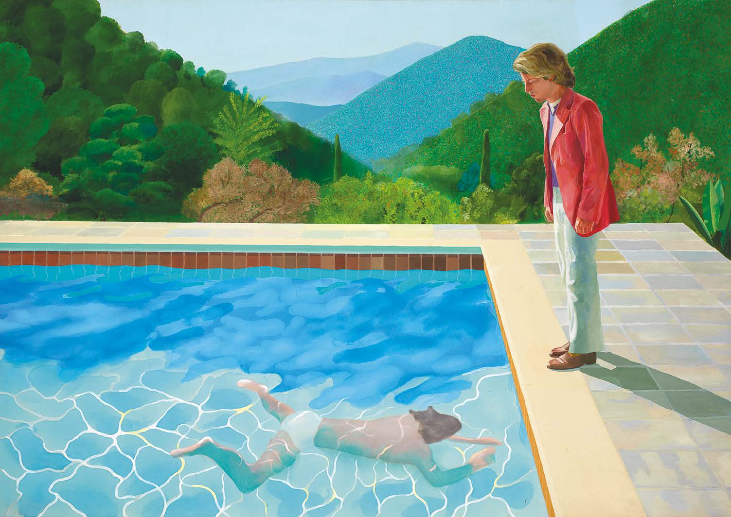 Portrait of an Artist
(Pool with Two Figures), 1972
Acrylique sur toile, 213,36 x 304,8 cm
© David Hockney
Yageo Foundation Collection, Taiwan
© Photo : Art Gallery of New South Wales /
Jenni Carter