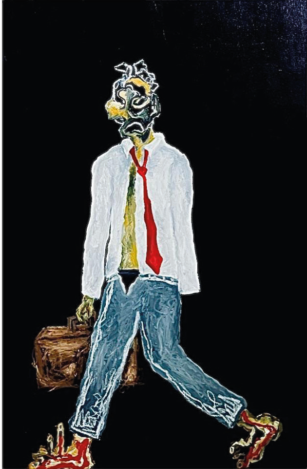 Alfred Kitsi The Rat Race, 2026 90 x 60 cm Oil on Canvas DR