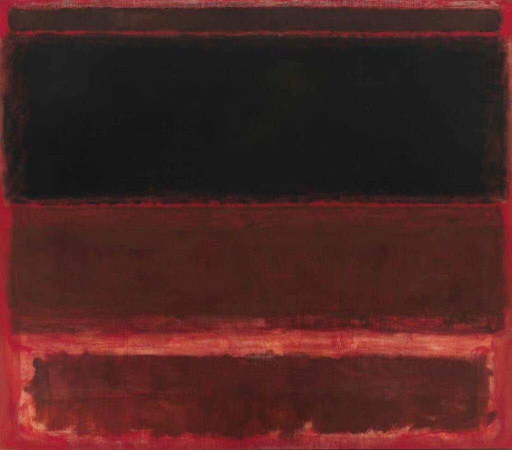 Four Darks in Red, 1958
Huile sur toile, 258,6 x 295,6 cm
Whitney Museum of American Art,
New York, acquisition financée par
les Amis du Whitney Museum of
American Art, M. et Mme Eugene
M. Schwartz, Mme Samuel A.
Seaver et Charles Simon,
68.9, Cat Rais n. 611
Digital image Whitney Museum of American
Art / Licensed by Scala