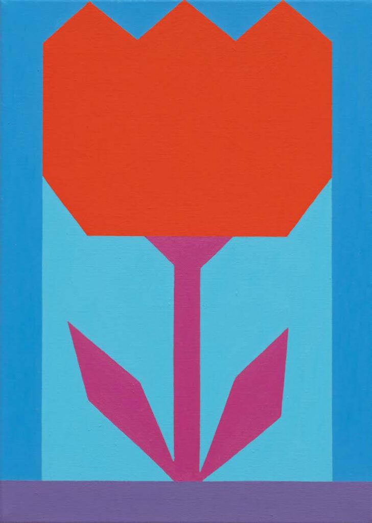 Rote Blume, 2024, huile sur toile
