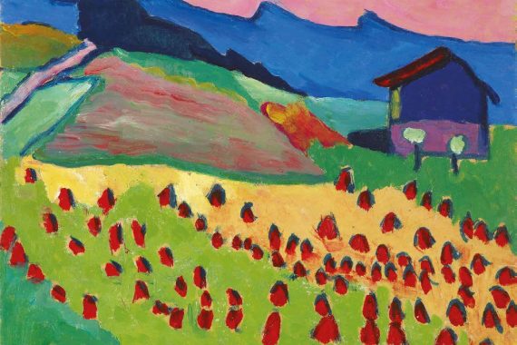 Gabriele Münter
Paysage avec cabane au couchant, 1908
Huile sur papier contrecollée sur carton
33 x 40,8 cm, Kunstsammlungen Chemnitz
– Museum Gunzenhauser ; propriété de la
Fondation Gunzenhauser
Crédit : Kunstsammlungen Chemnitz/PUNCTUM/Bertram
Kober © Adagp, Paris, 2025