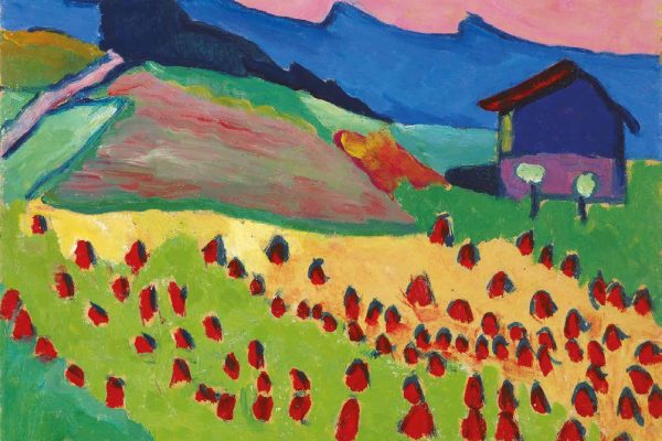 Gabriele Münter
Paysage avec cabane au couchant, 1908
Huile sur papier contrecollée sur carton
33 x 40,8 cm, Kunstsammlungen Chemnitz
– Museum Gunzenhauser ; propriété de la
Fondation Gunzenhauser
Crédit : Kunstsammlungen Chemnitz/PUNCTUM/Bertram
Kober © Adagp, Paris, 2025