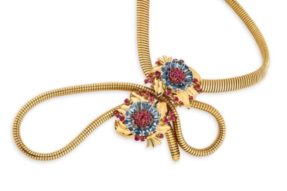 Dessin d’un bijou Passe-Partout, 1952, crayon et gouache sur calque © Van Cleef & Arpels SA