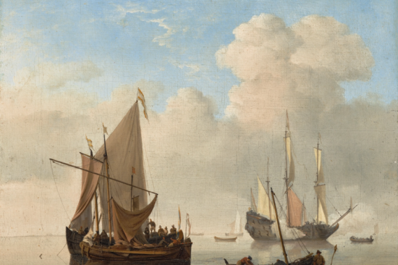 Willem VAN DE VELDE LE JEUNE (Leiden 1633-1707 London)
Le calme
Huile sur toile – 34 x 37.8 cm