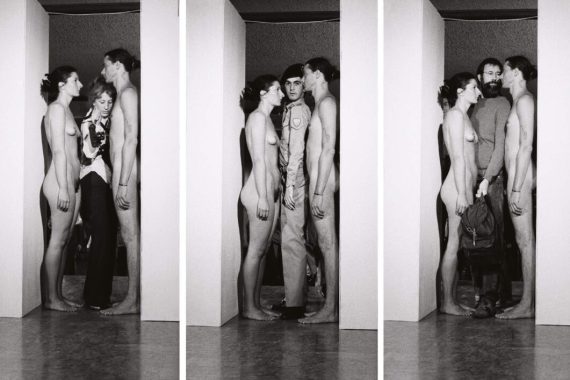Ulay / Marina Abramović Imponderabilia, 1977 Performance, 90’, Galleria Comunale d’Arte Moderna, Bologna Photos : Giovanna Dal Magro, © Courtesy of the Marina Abramović Archives / 2024, ProLitteris, Zurich