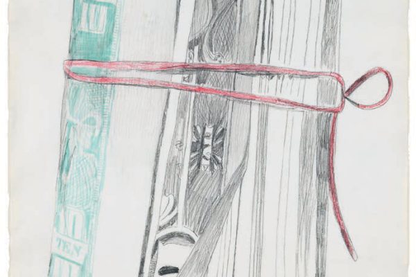 Roll of Bills, 1962
Crayon, crayon de cire et feutre sur
papier, 101,6 x 76,2 cm
MoMA, New York
© The Andy Warhol Foundation for the Visual
Arts, Inc. / Licensed by ADAGP, Paris 2026