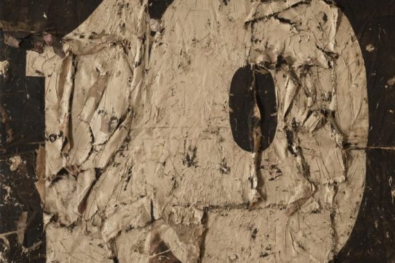 MANOLO VALDES 
El Diez, 1990
Huile et étoupe  tissée sur toile
193 x 218 cm